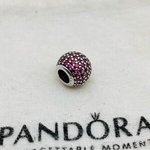 Pandora Charm Red Pavé Sphere with Red Zirconia Sterling Silver 925 ALE